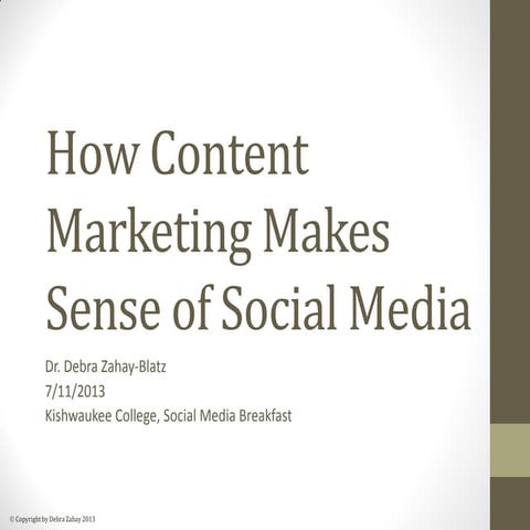 How Content Marketing Makes Sense of Social Media