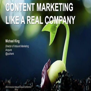 Content Marketing Like a Real Company