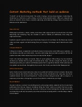 Content marketing methods that build an audience