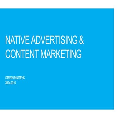 Native Advertising und Content Marketing - ein Überblick