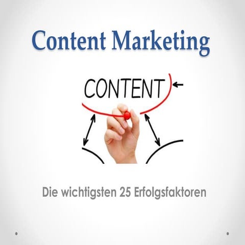 Die 25 wichtigsten Erfolgsfaktoren für das Content Marketing