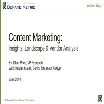 Content Marketing Solution Study