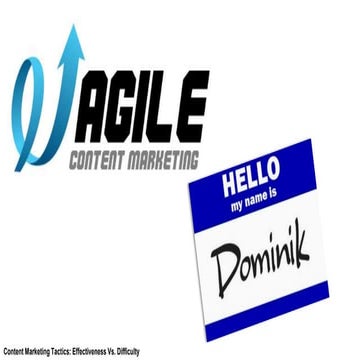 Content marketing tactics   effectiveness vs. difficulty