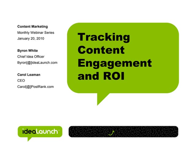 Social Engagement of Content - January 2010
