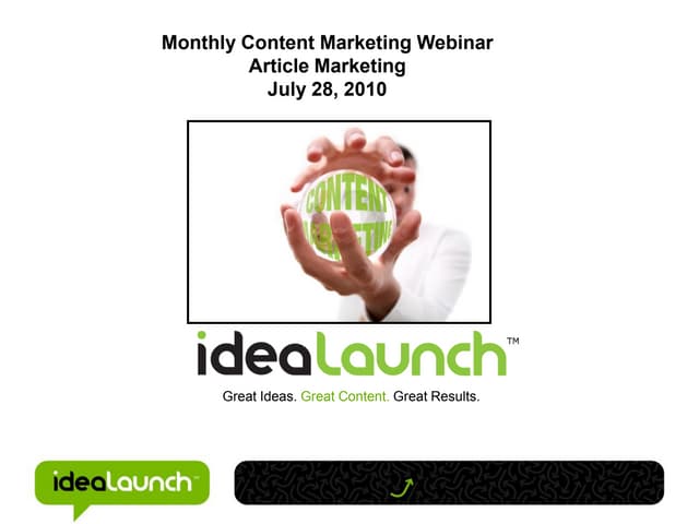 Article Marketing - July 2010