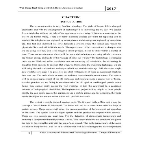 WEB BASED REAL TIME CONTROL AND HOME AUTOMATION SYSTEM