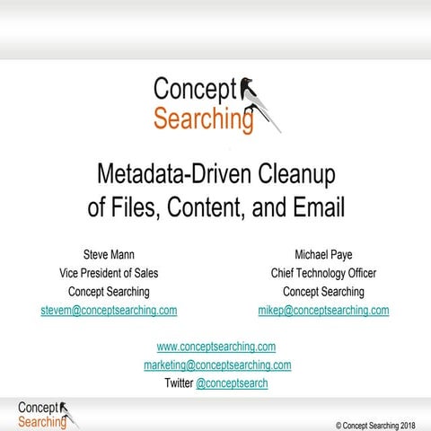 Metadata-Driven Cleanup of Files, Content, and Email Webinar