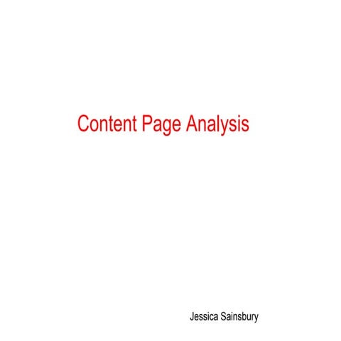 Content Page Analysis