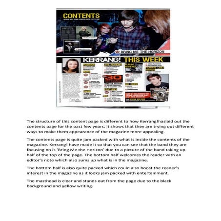 Content page analysis