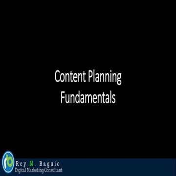  Fundamentals of Content Planning