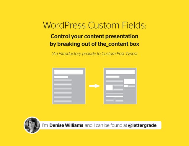 WordPress Custom Fields: Control your content presentation by breaking out of...