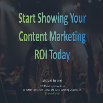 Content Marketing ROI - Brenner 2019