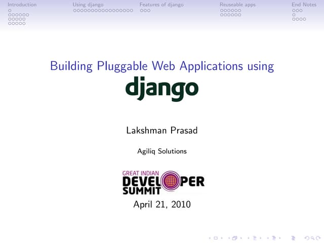 Building Pluggable Web Applications using Django