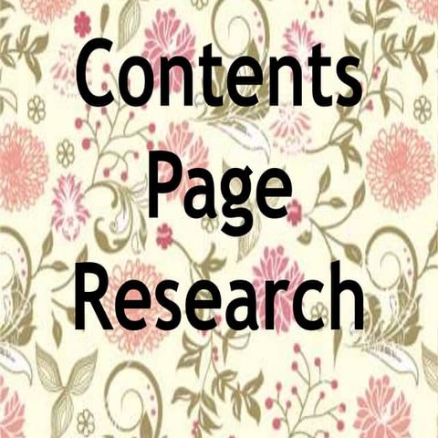 Contents page research