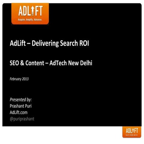 Content, Social & SEO - AdTech 2013