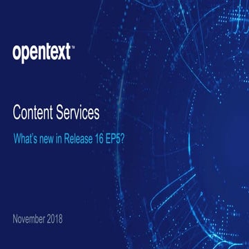 Content Services - What's New in EP5?