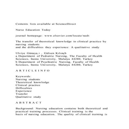 Contents lists available at science directnurse education t