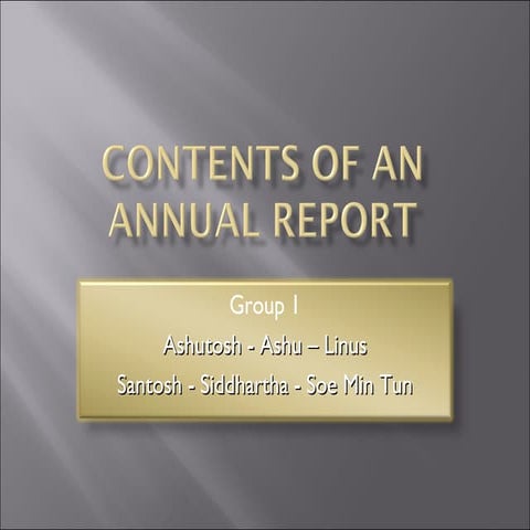 Contents of an Annual Report
