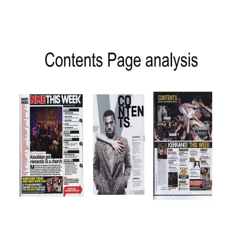 Contents page analysis