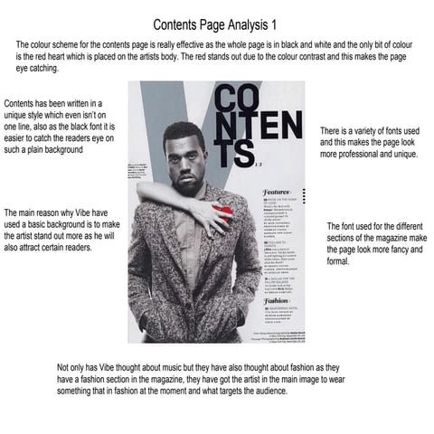 Contents page analysis