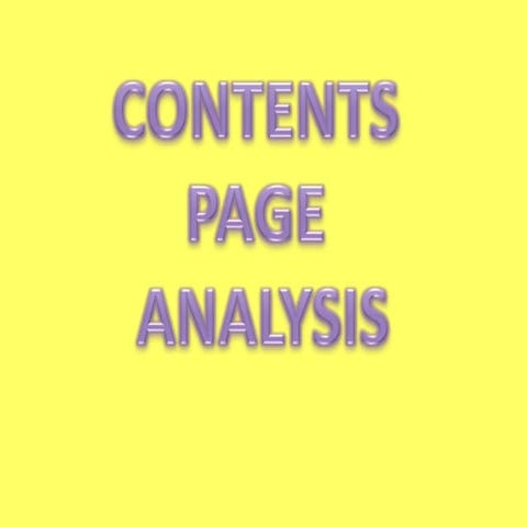 Contents page analysis