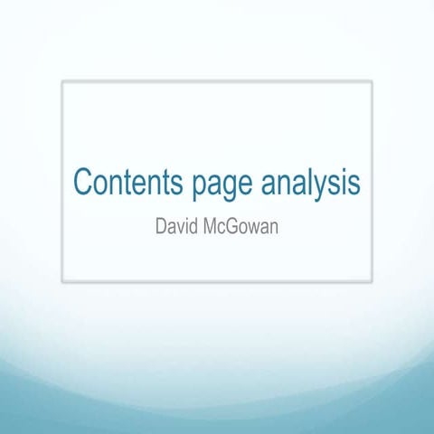 Contents page analysis | PPTX