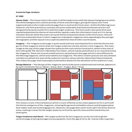 Magazine Contents Page Analysis | DOCX