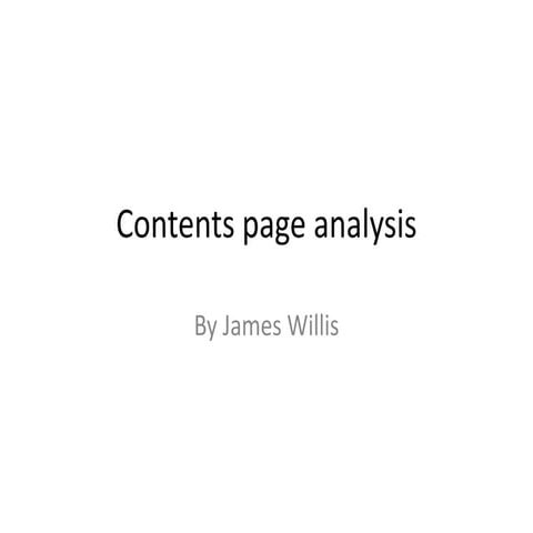 Contents page analysis