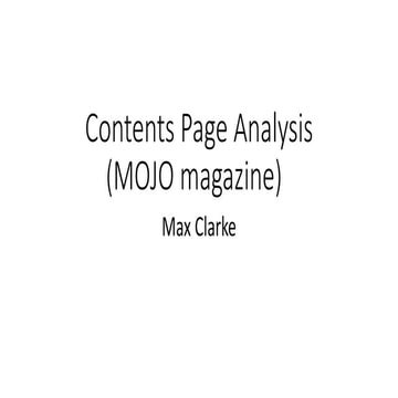 Contents page analysis