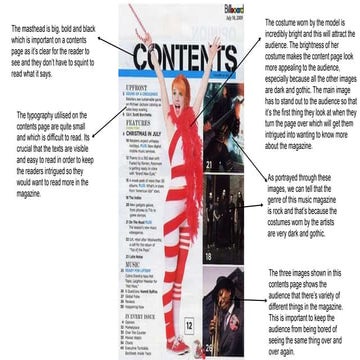 Contents page analysis