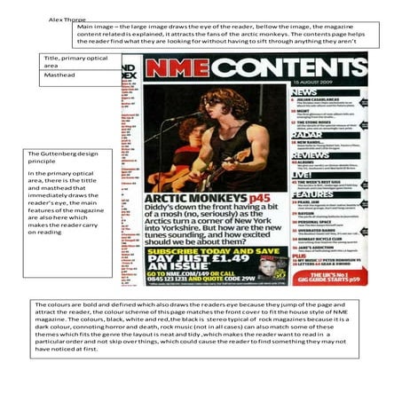 Contents page analysis   nme