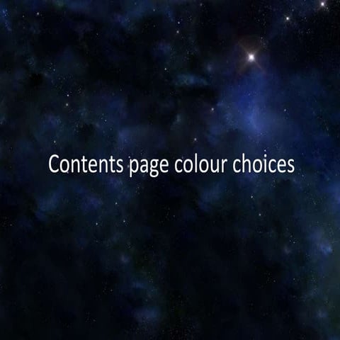 Contents page colour choices