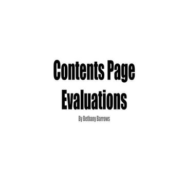 Contents page evaluations