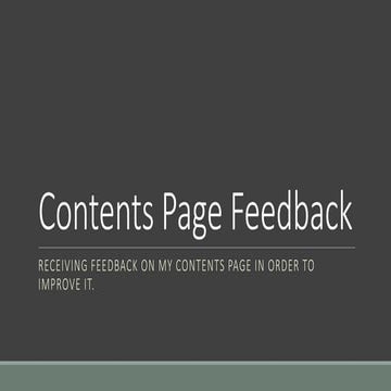 Contents page feedback