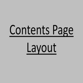 Contents page layout