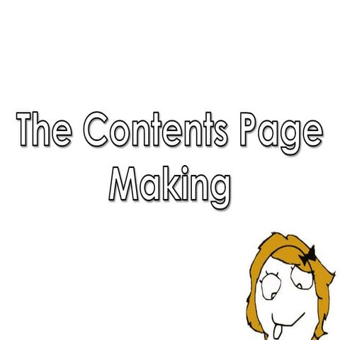 Contents page making