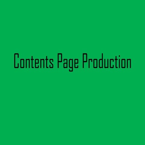 Contents page production
