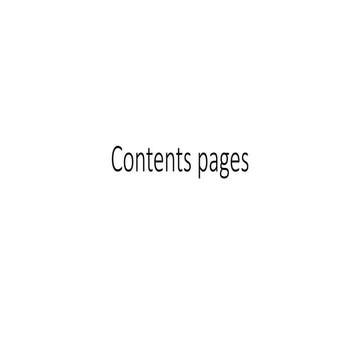 Contents pages