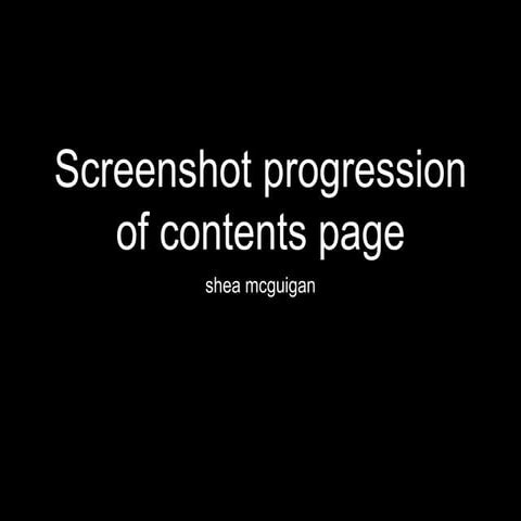 Contents screenshot progress