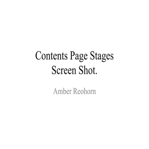 Contents stage screen shots