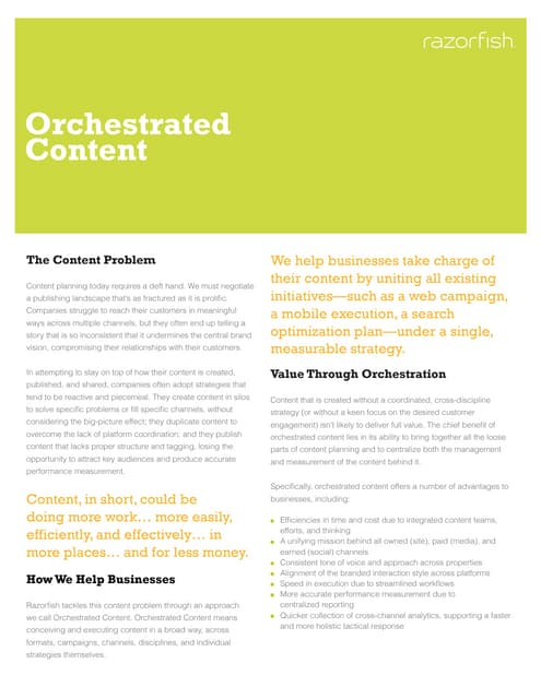 Orchestrated Content