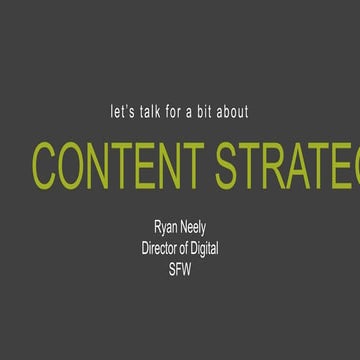 Content Strategy with Ryan Neely