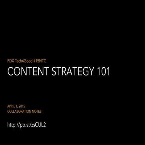 Content strategy 101  