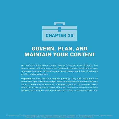 Chapter 15: Govern, Plan and Maintain Your Content