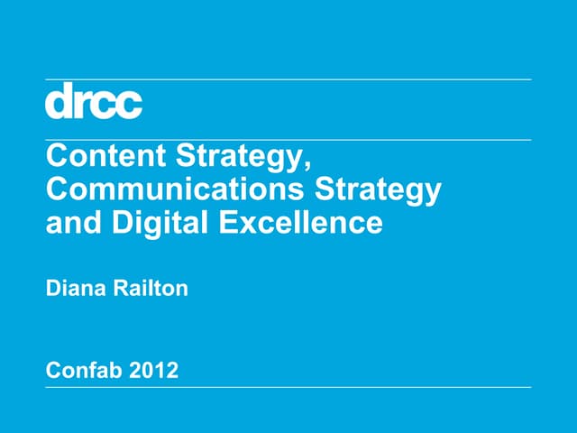 Content strategy, communications st...