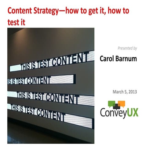 UX Content Strategy | PPTX
