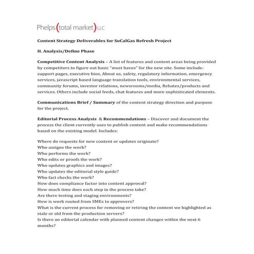 Content strategy deliverables 