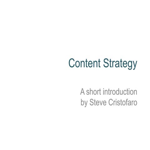 Content Strategy