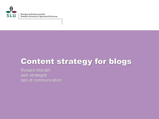 Content strategy for blogs