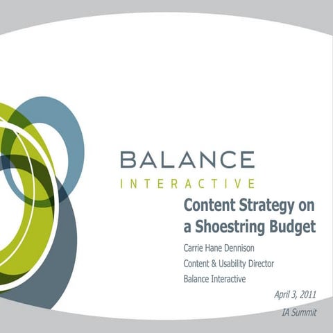 Content strategy on a shoestring budget